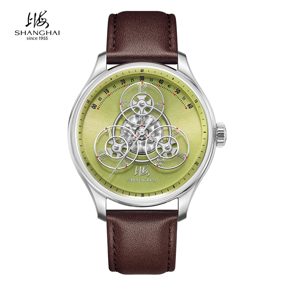 Shanghai Watch Formula Automatic Mechanical Men's Luxury Watch | 41.5mm Sapphire Crystal Skeleton Dial