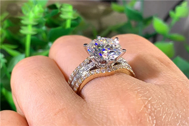 14K Gold Moissanite Diamond Engagement Ring Bridal Casual
