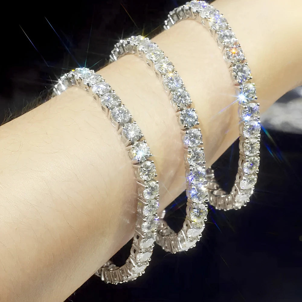 Full Moissanite Tennis Bracelet S925 3-6.5mm Casual Bracelet