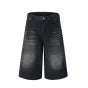Men's Lightning Crack Denim Shorts – Baggy Wide Leg