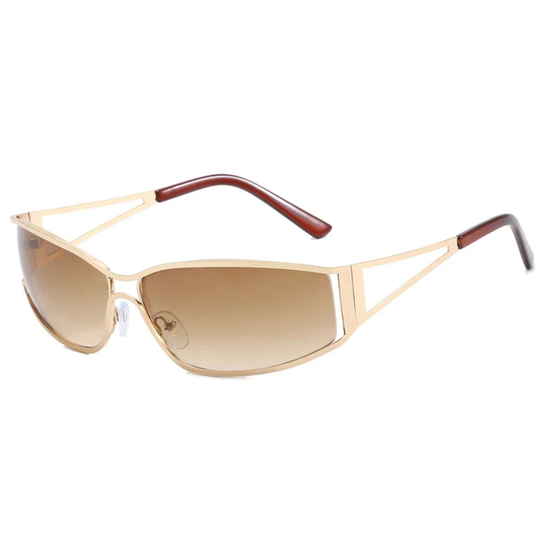 Oversized Steampunk Sunglasses Gradient Mirror Goggles