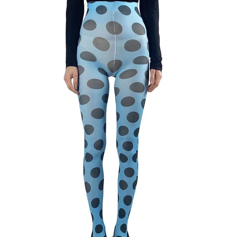 Tie Dye Patterned Pantyhose Hollow Mesh Tights Grunge