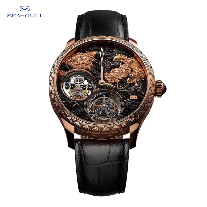 Sea-Gull Dual Tourbillon 18K Rose Gold Watch 8839