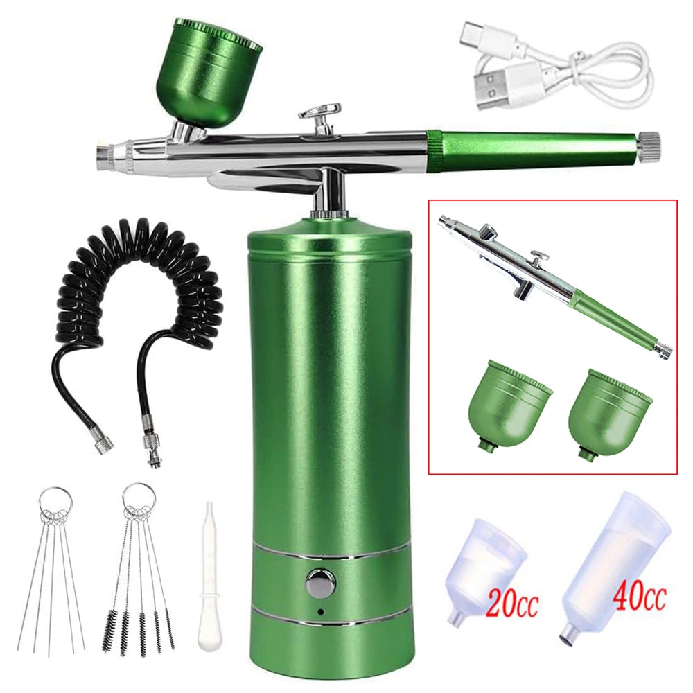 Mini Airbrush Nail Art Kit with Compressor – USB Charge