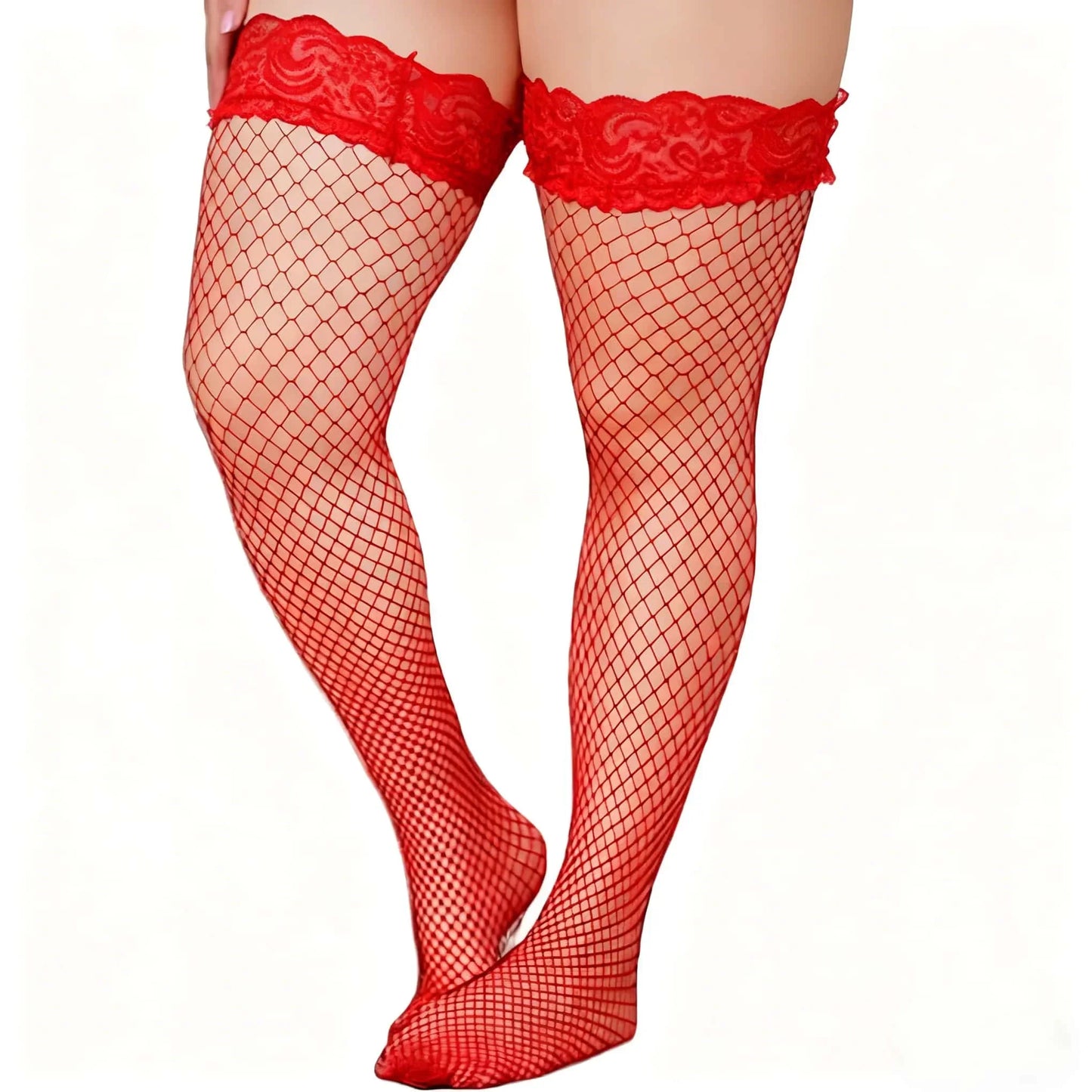 Plus Size Lace Fishnet Stockings XXL – Stretch Tights
