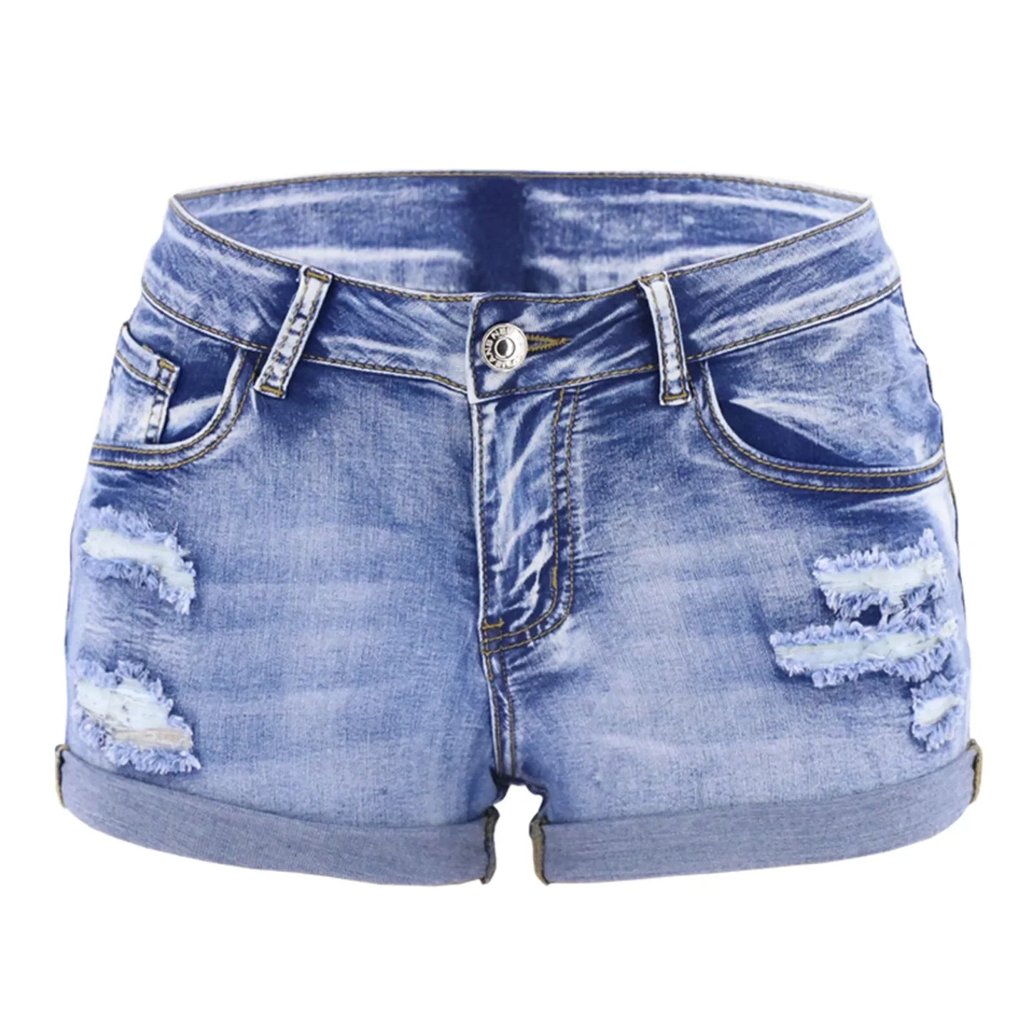 Women's Split Denim Shorts – Sexy Slim Fit Beach