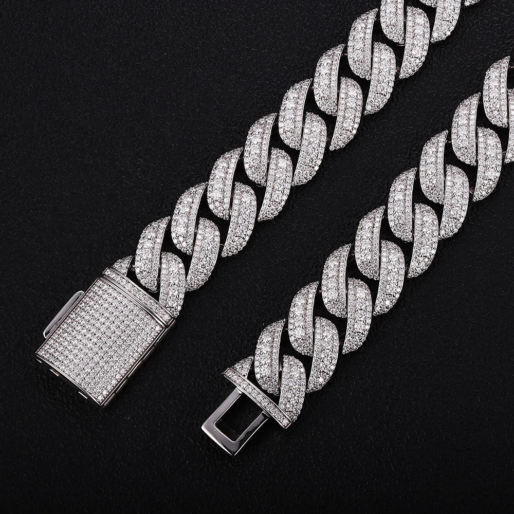 Provence 18mm Moissanite Cuban Link Bracelet Hip Hop