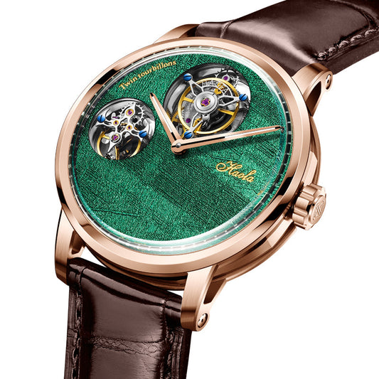Haofa Double Tourbillon Watch - Dark Grey Dial