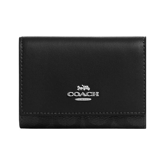 COACH Micro Canvas With Leather Coin Purse - Interior view open