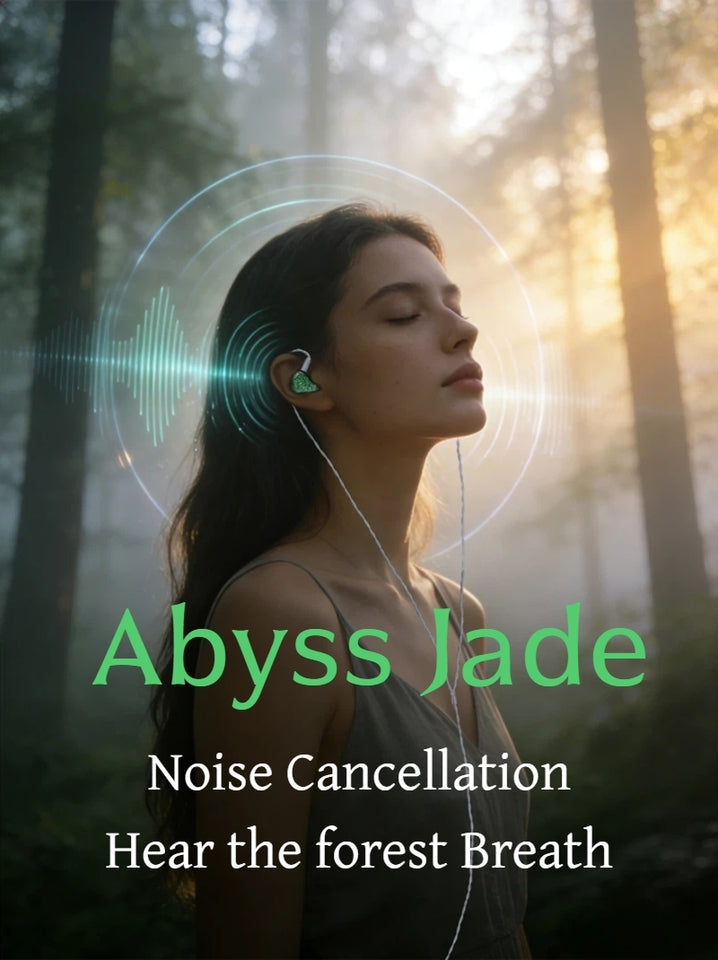 Abyss Jade IEM lifestyle shot – noise cancellation hear the forest breathe