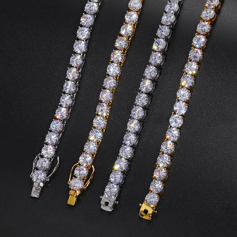 TUHE Unisex Moissanite Tennis S925 Necklace VVS1 Moissanite Tennis Chain S925 Silver For Men Women Gift Pass Diamonds Test - Teglex