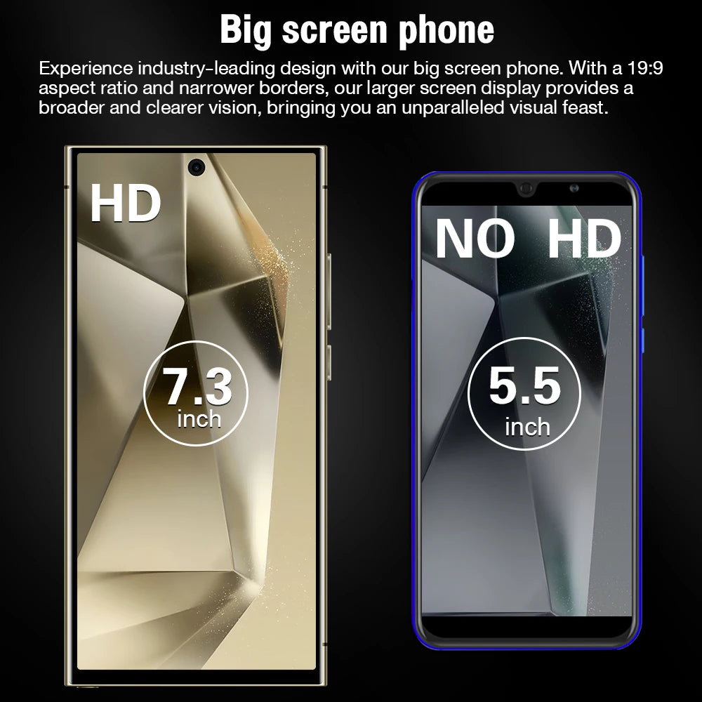 S26 Ultra Smart Phone 7.3" HD 7800mAh Dual SIM