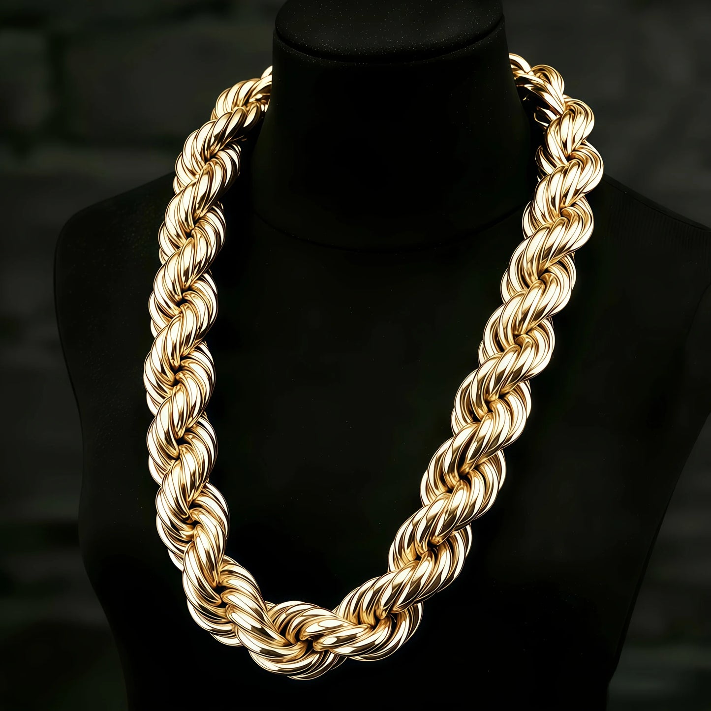 925 Silver Color Plated 12mm Sparkling Twisted Rope Chain