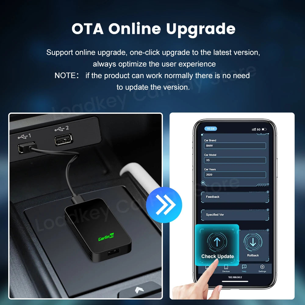 CarlinKit Wireless CarPlay Android Auto Adapter Spotify