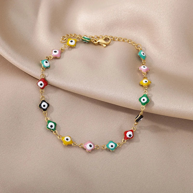 Gold Pearl Chain Anklet – Stainless Steel Beach Bodychain
