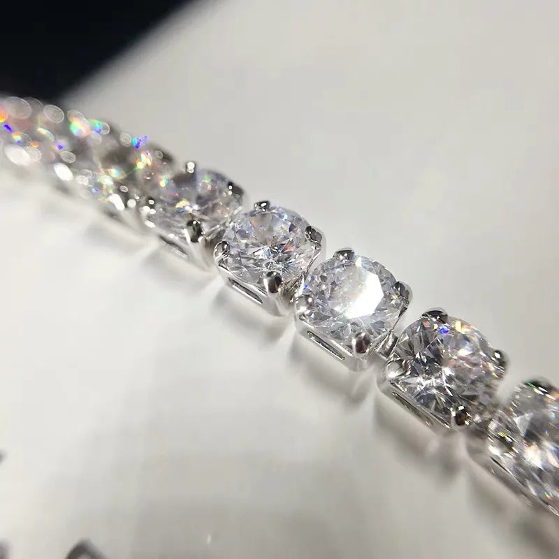 14K White Gold filled 8mm Diamond Bracelet – Luxury Gift