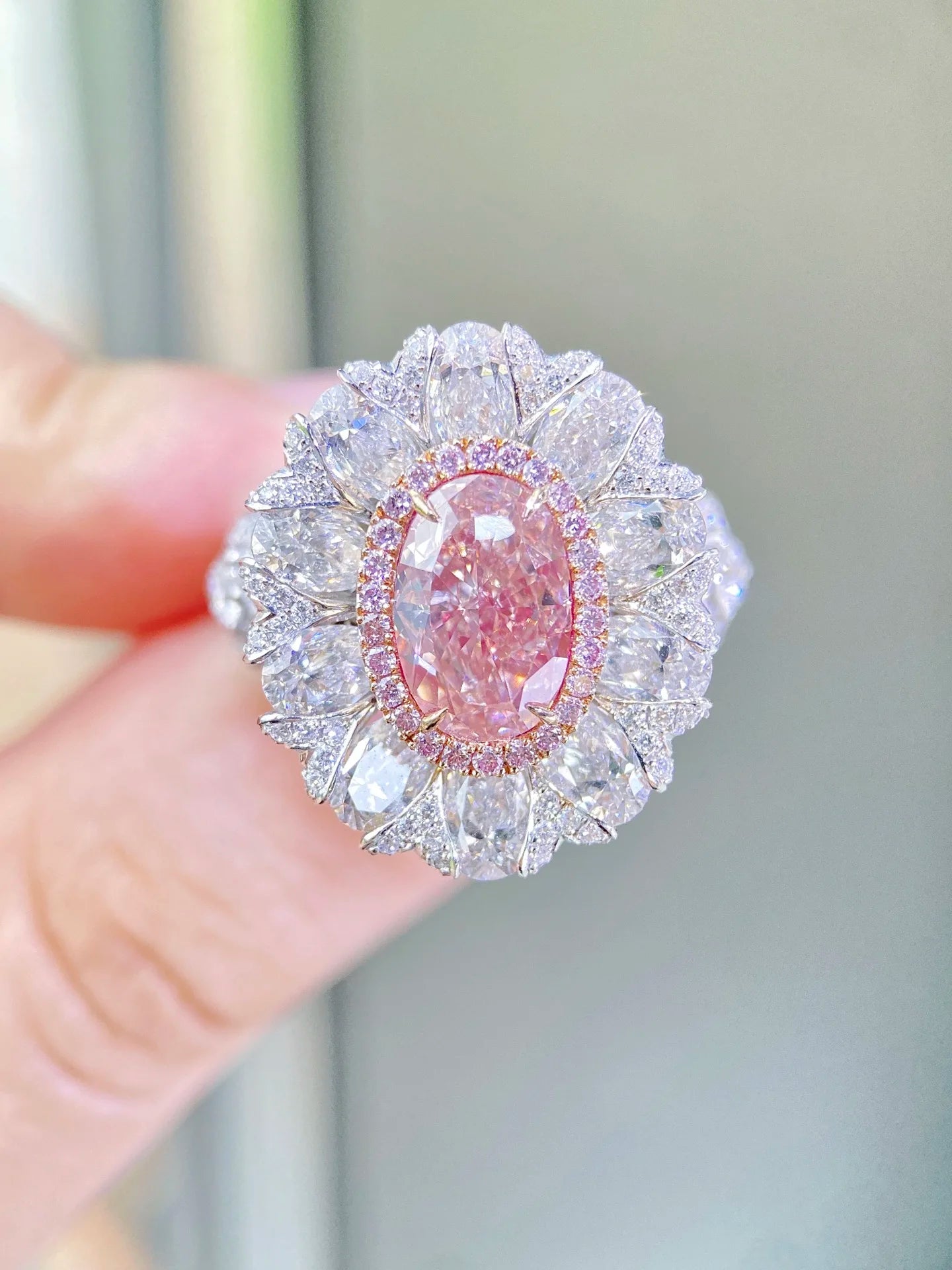 2026 G18K White Gold Natural 3.00ct GIA Fancy Brownish Orangy Pink Diamonds Rings