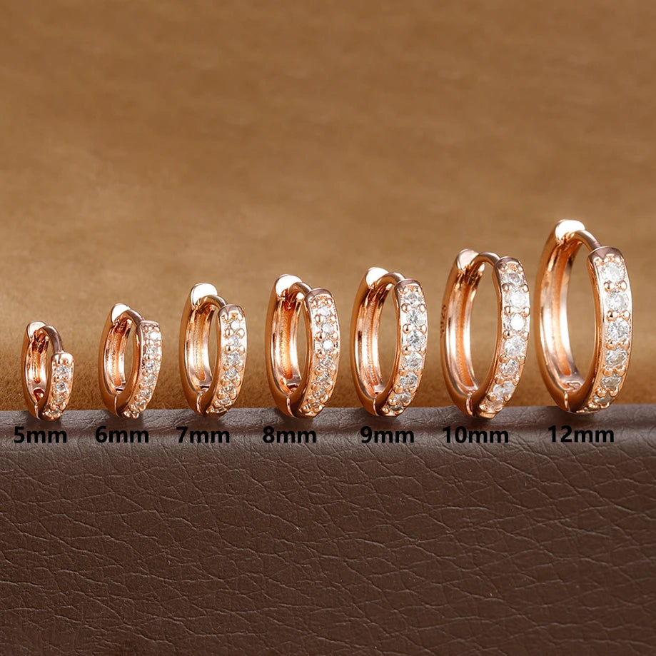 Crystal Zirconia Huggie Hoop Earrings Cartilage