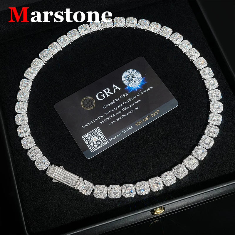 10mm Full Moissanite Diamond Cuban Chain Bracelet Hip Hop Jewelry S925 Silver Bracelets Pass Tester with Gra for Men Women - Teglex
