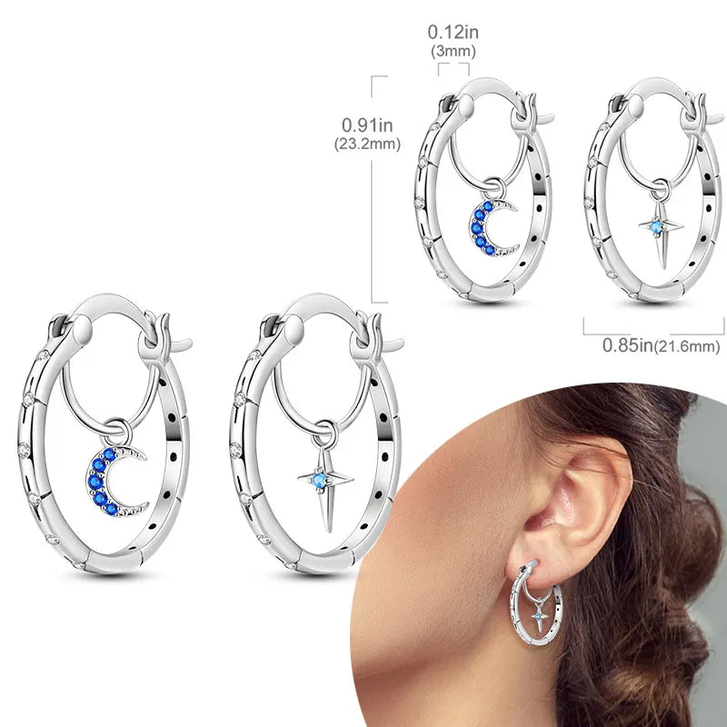 925 Silver Zirconia Hoop Earrings – Hypoallergenic
