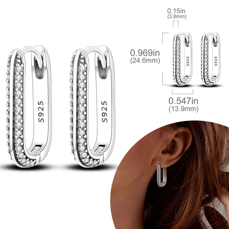925 Silver Zirconia Hoop Earrings – Hypoallergenic