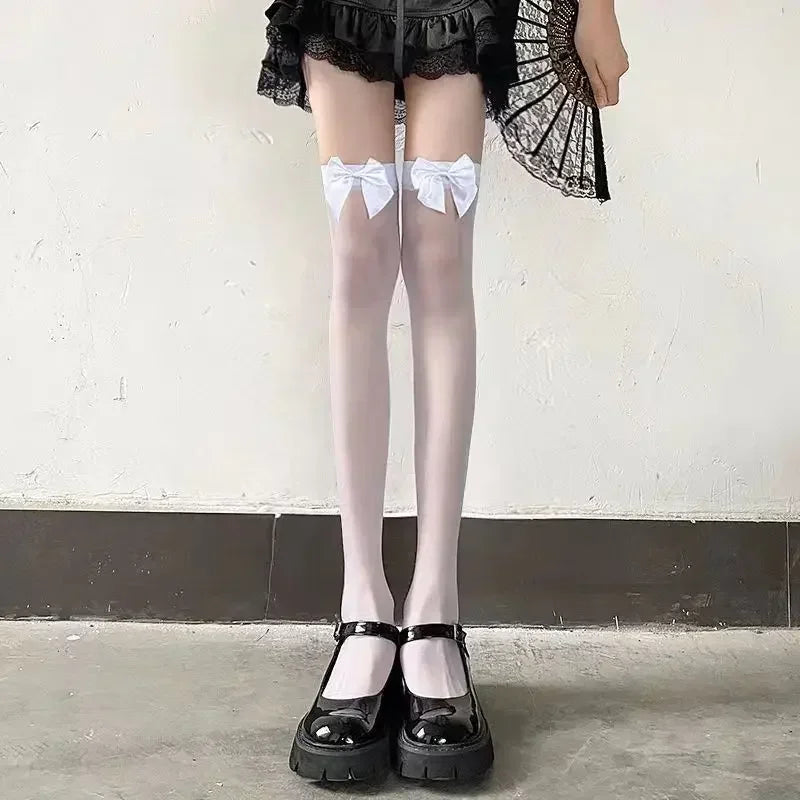 Gothic Lace Thigh High Stockings – Silk Hosiery