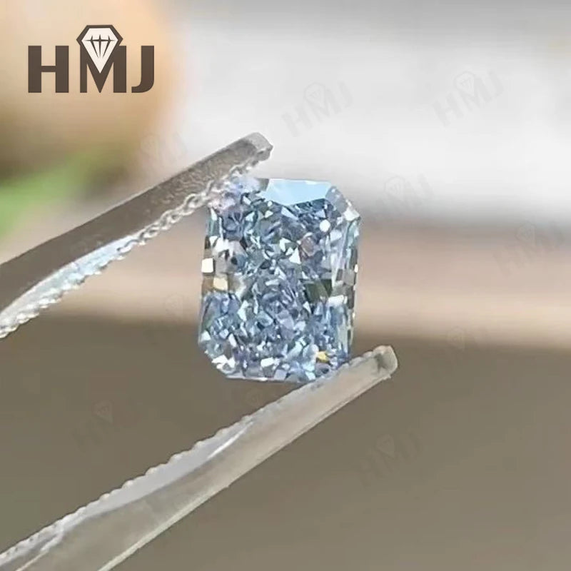 IGI Certified Vivid Blue Lab Diamond Radiant Cut CVD