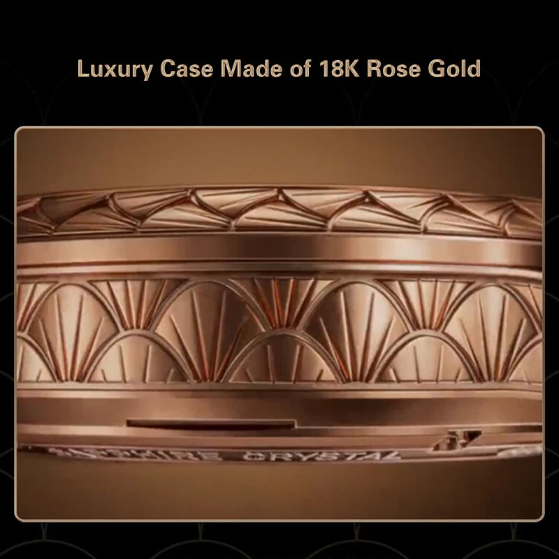 Doppel-Tourbillon, mechanische Armbanduhr mit Handaufzug, 18K Roségold