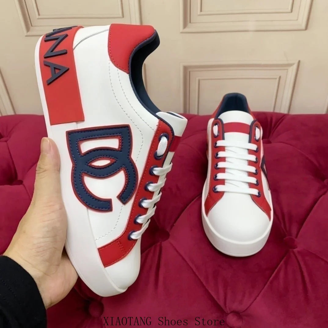Italian Designer Letter-Pattern Sneaker Shoes Casual