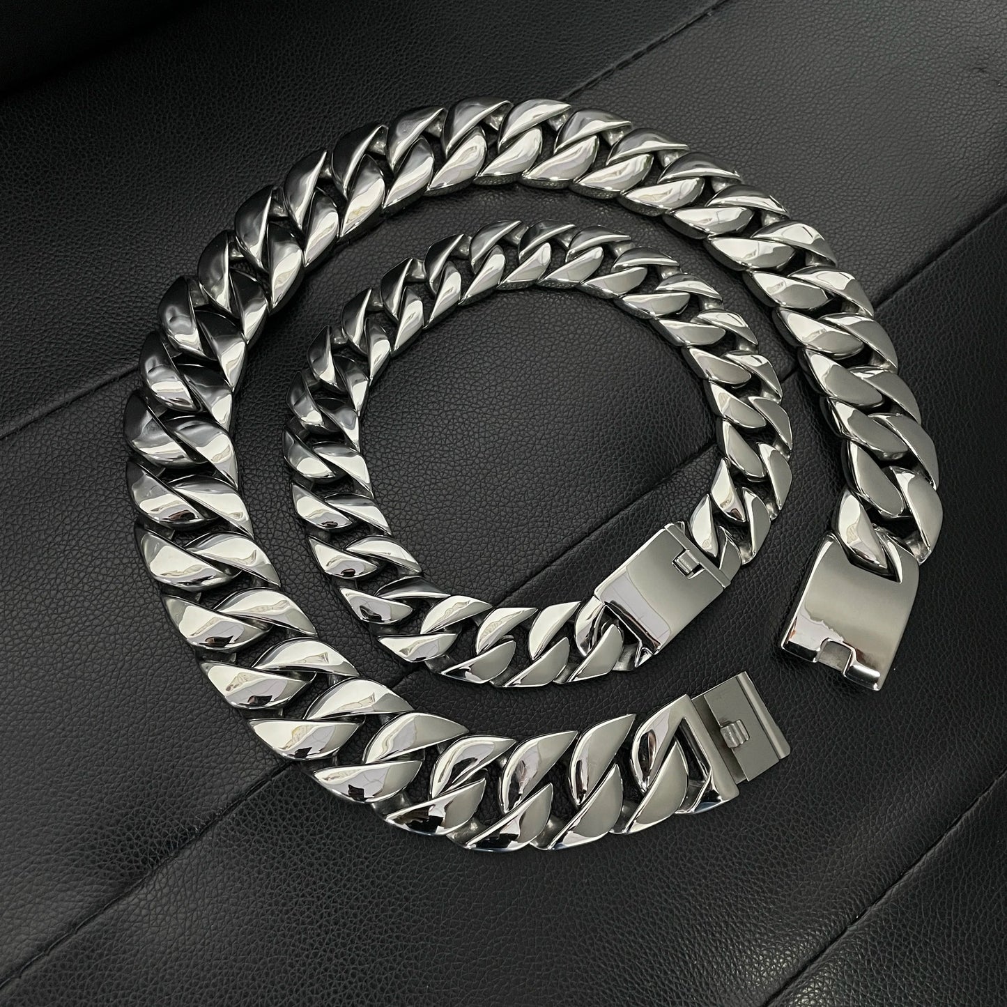 26/32mm Cuban Link Chain Necklace Hip Hop Chain Casual