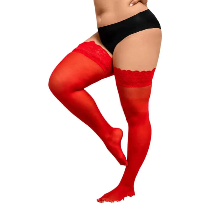 Plus Size Fishnet Lace Over-Knee Socks XXXL Women