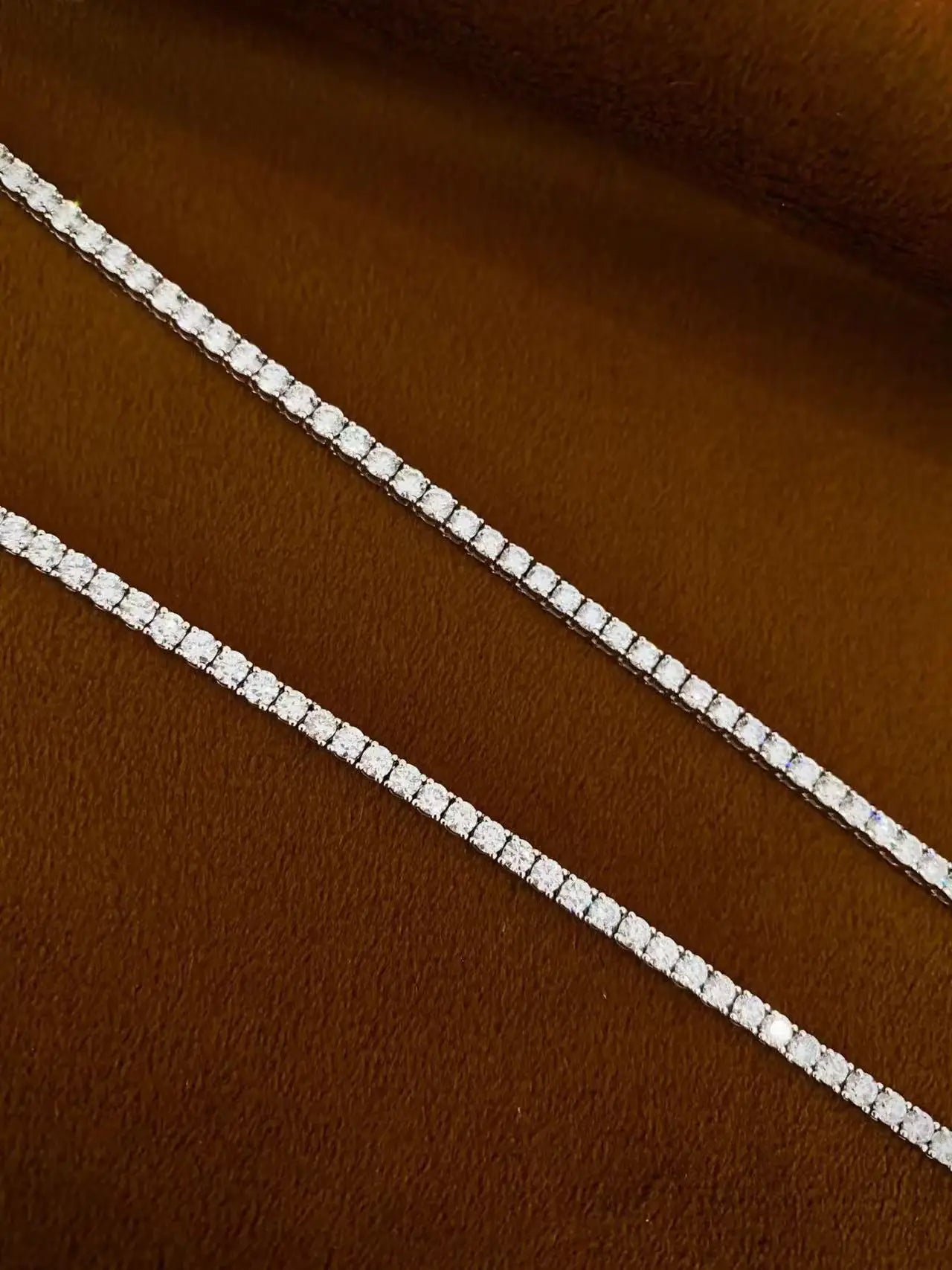 Round Cut Lab Grown Diamond Tennis Necklace, Unisex, 0.07-0.21CT Each, D VVS, 18K 14K Gold, Fine Jewelry Gift for Women Men