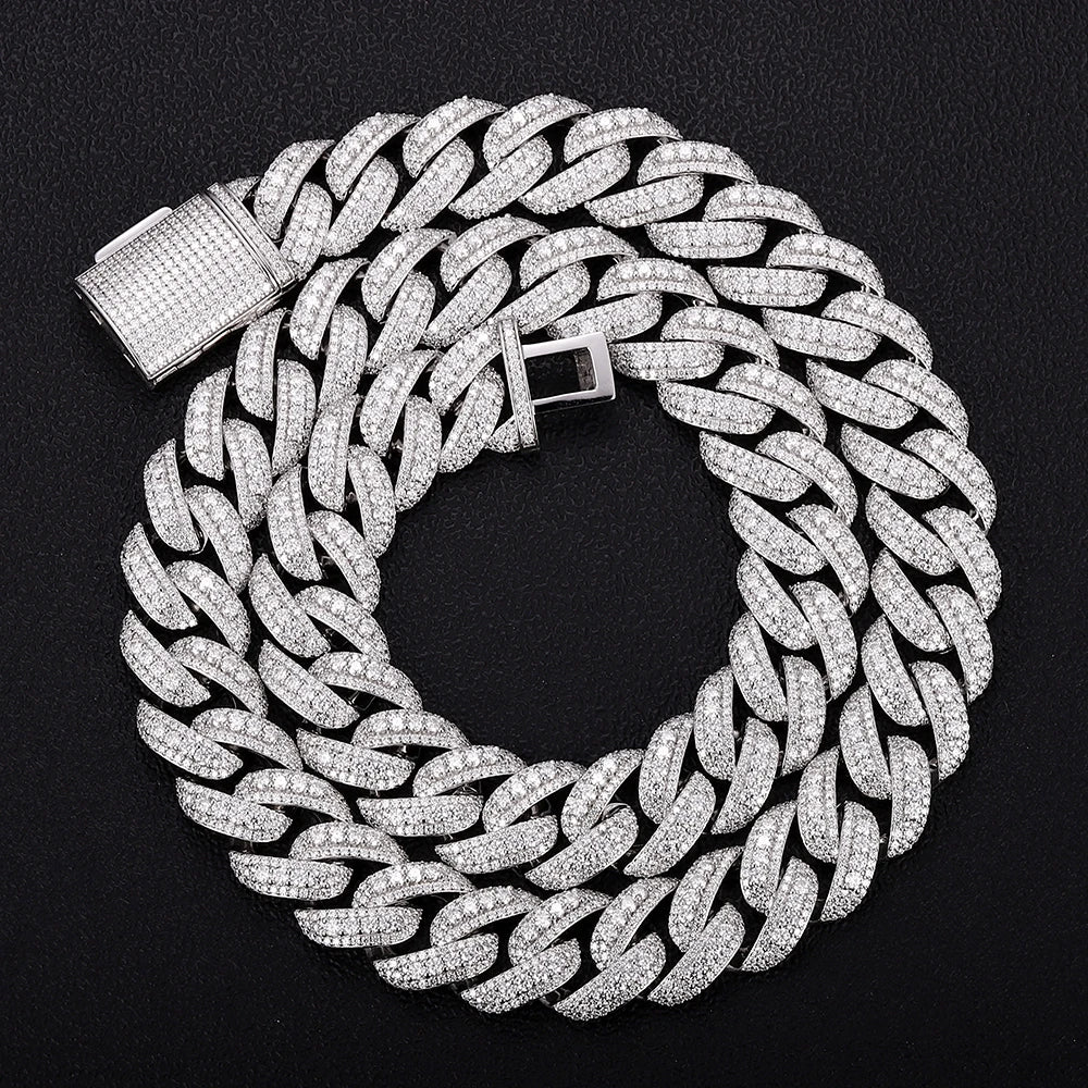Provence 18mm Moissanite Cuban Link Bracelet Hip Hop
