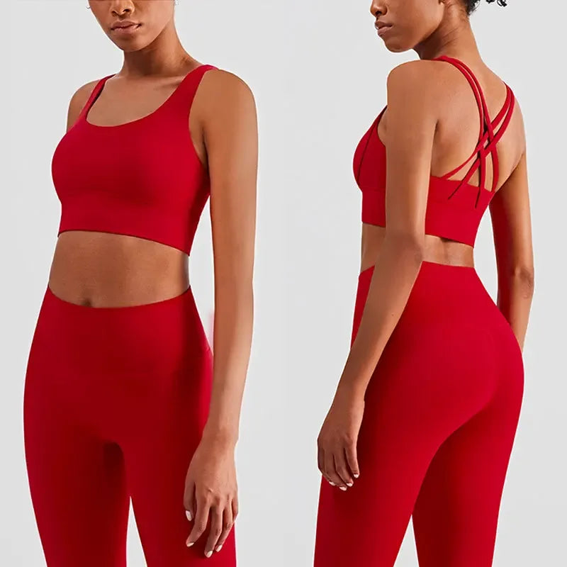 2-Piece Women's Yoga Tracksuit Sports Bra Set Fitness Casual