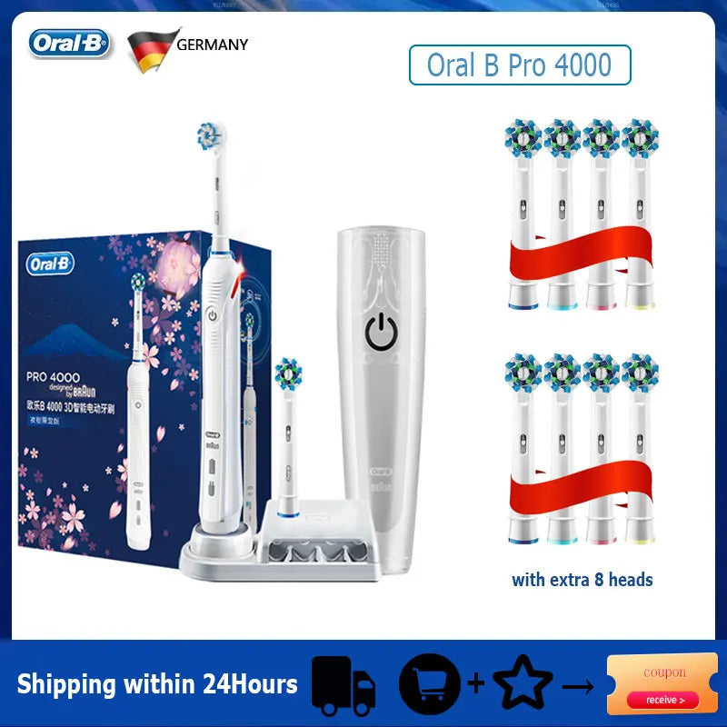 Oral-B Pro 4000 Electric Toothbrush 3D Action 4 Modes