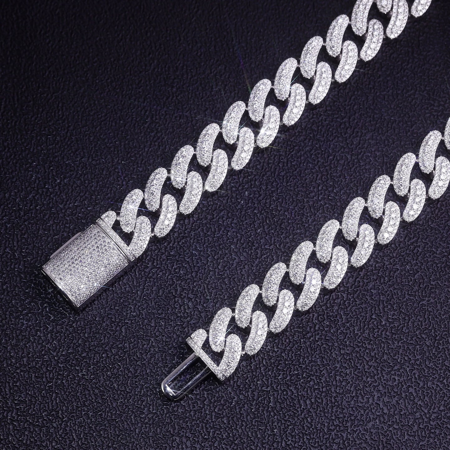 Iced Out Moissanite Cuban Link Necklace for Men | Hip Hop Chain