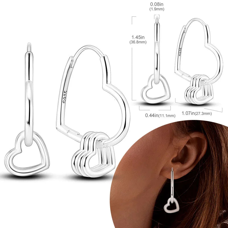 925 Silver Zirconia Hoop Earrings – Hypoallergenic