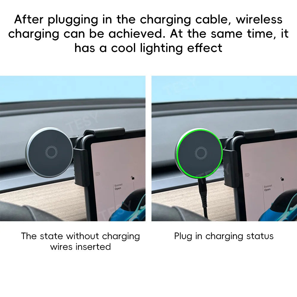Tesla Model Y/3/Cybertruck 15W MagSafe Wireless Car Phone Mount