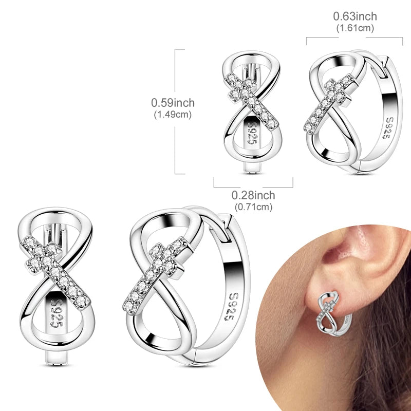 925 Silver Zirconia Hoop Earrings – Hypoallergenic