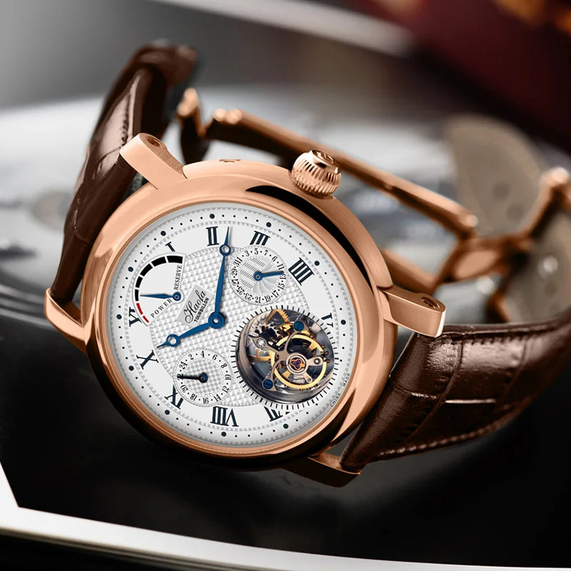 18K Solid Gold Tourbillon Watch | Multi-Function Sapphire