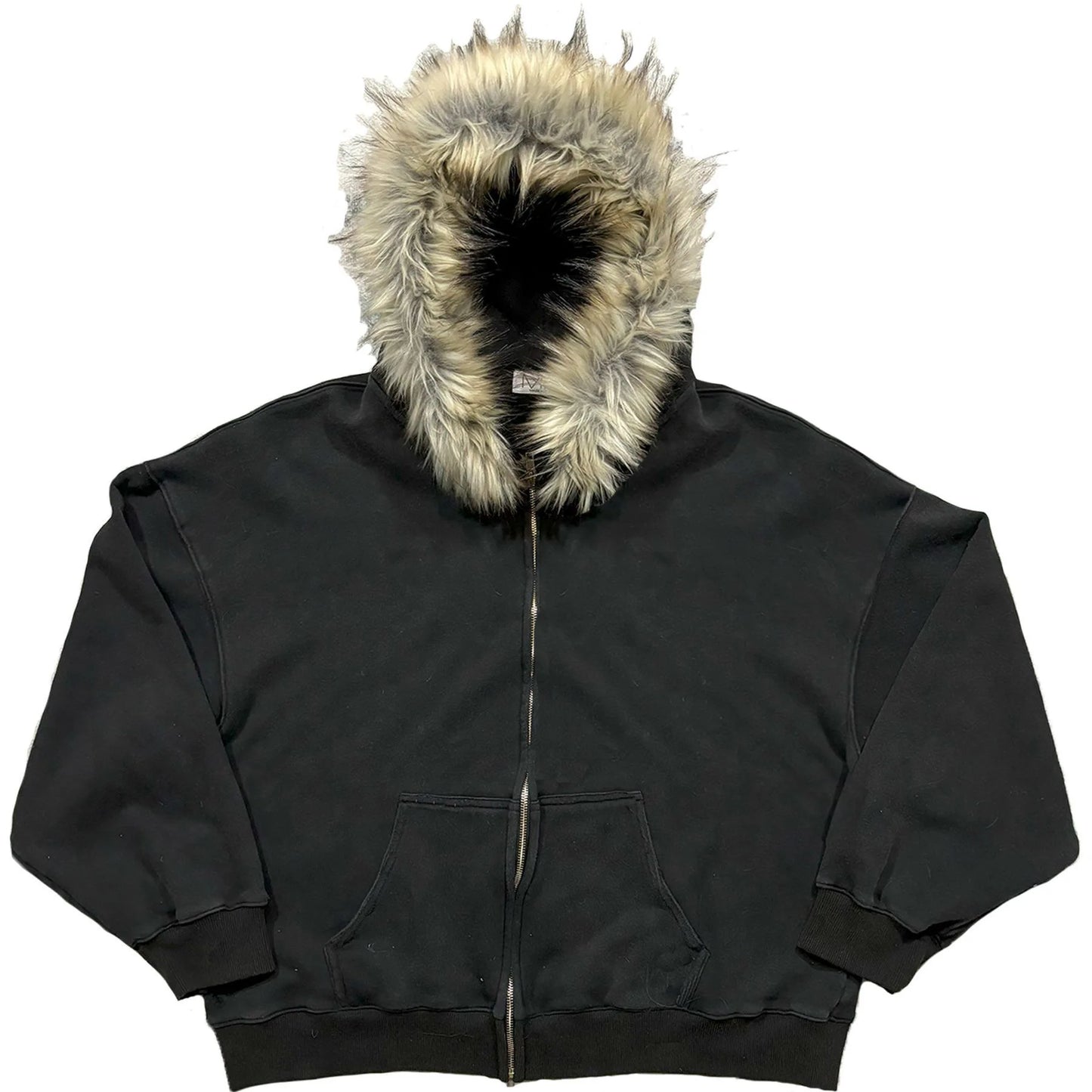 Hoodie Casual Loose Raw Edge Sweatshirt Zipper Hoodie Casual