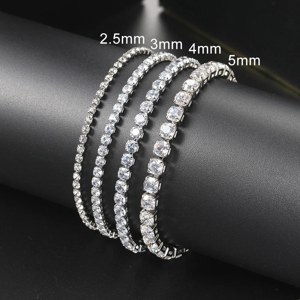 Zircon Tennis Bracelet 2.5-5mm Crystal Hand Chain