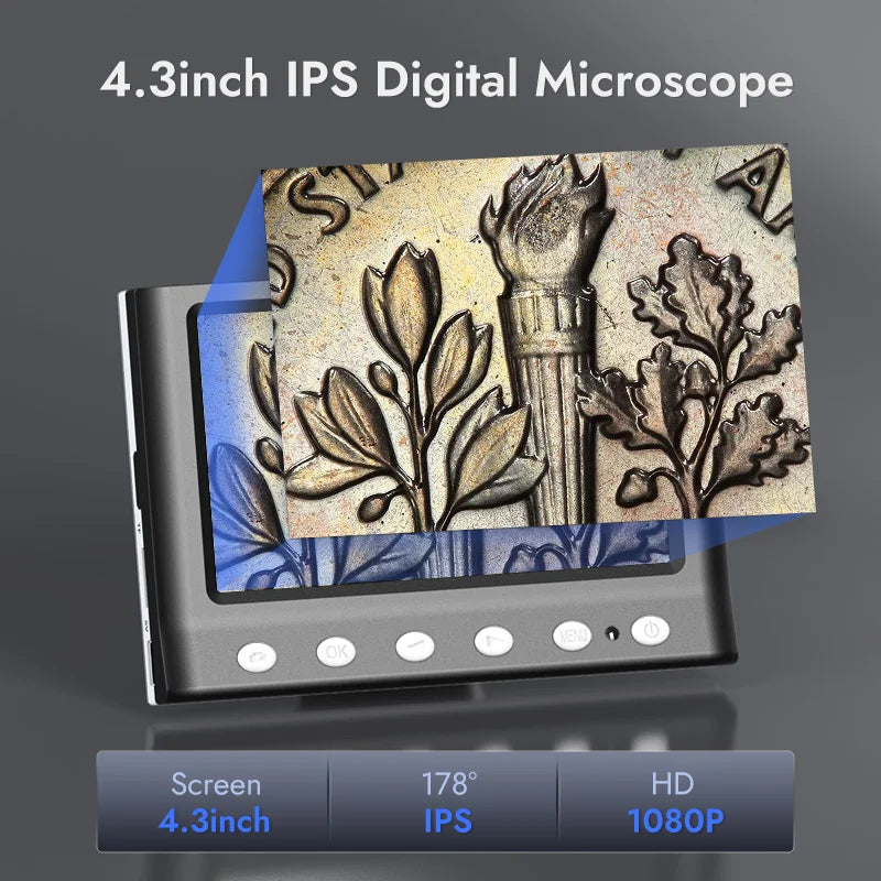 DM7 4.3" 1000X 1080P Digital Coin Microscope