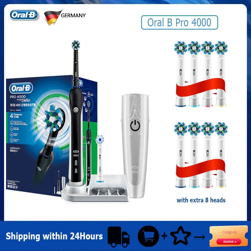 Oral-B Pro 4000 Electric Toothbrush 3D Action 4 Modes