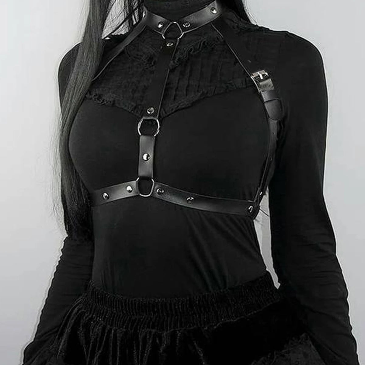 Punk Rock Chest Harness Belt Suspenders – Women Gothic