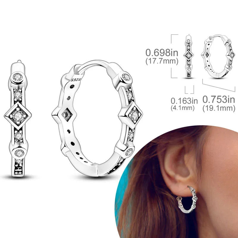 925 Silver Zirconia Hoop Earrings – Hypoallergenic