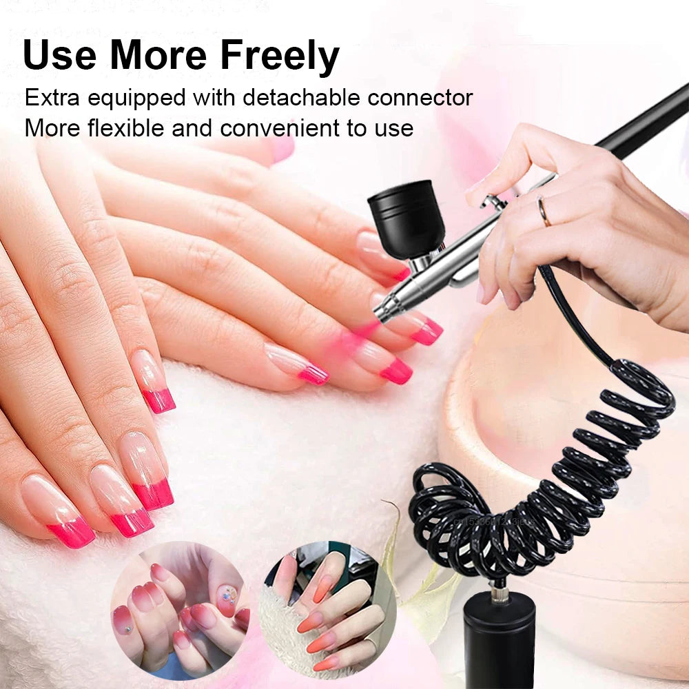 Mini Airbrush Nail Art Kit with Compressor – USB Charge