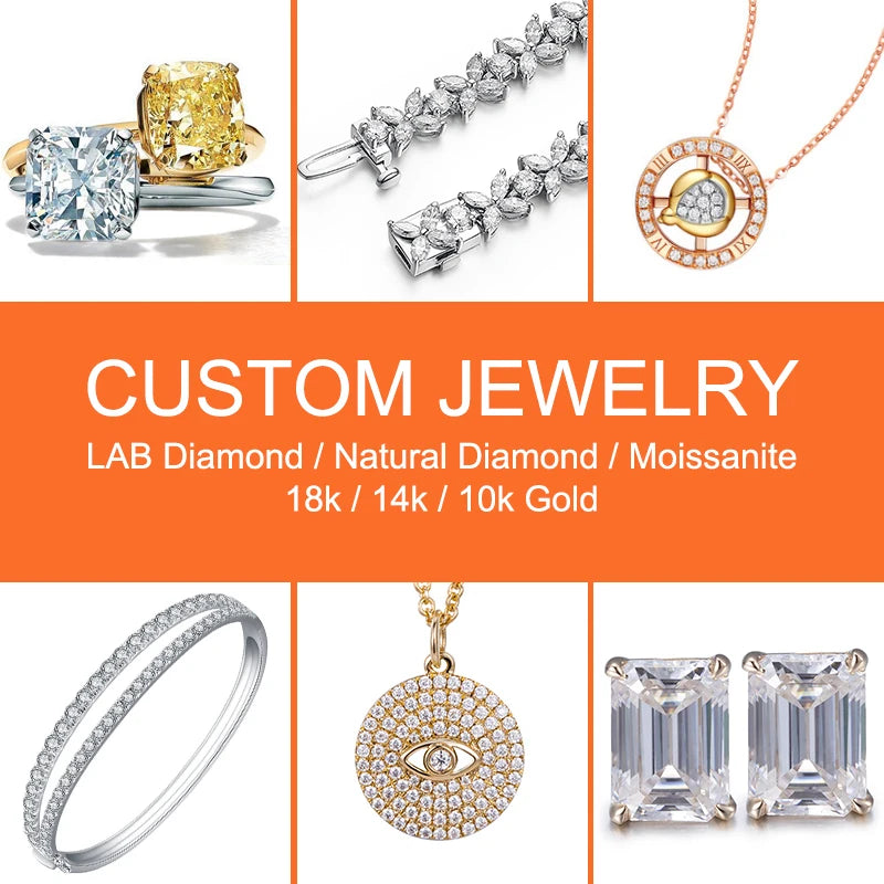 Lab Grown Diamond Necklace | 9K White Gold | Custom Fine Jewelry