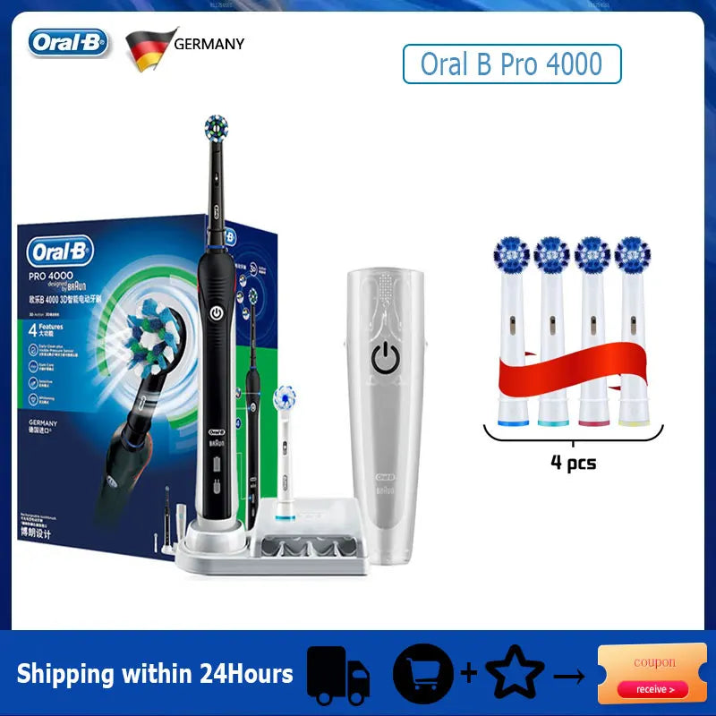 Oral-B Pro 4000 Electric Toothbrush 3D Action 4 Modes