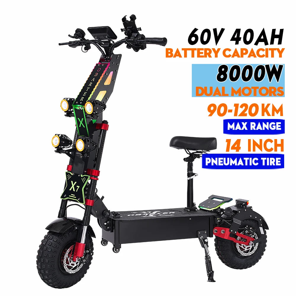 Obarter X7 10000W Off-Road Fat Tire E-Scooter 240KM